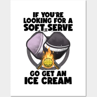 Pickleball Soft Serve Funny Pickleballer Lucky Pickleball Posters and Art